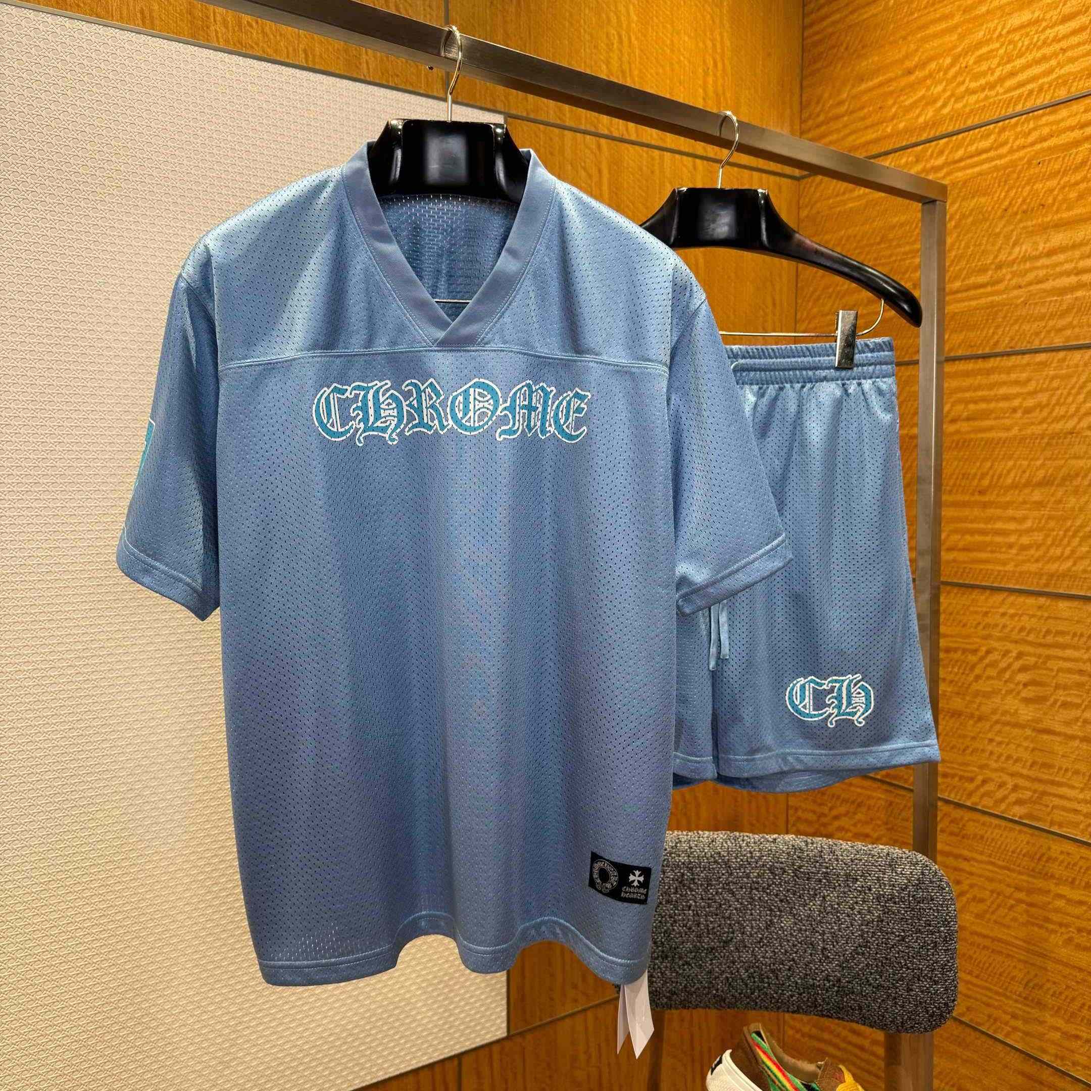 Chrome Hearts Stadium Mesh Short Sleeve & Shorts - FashionPlug