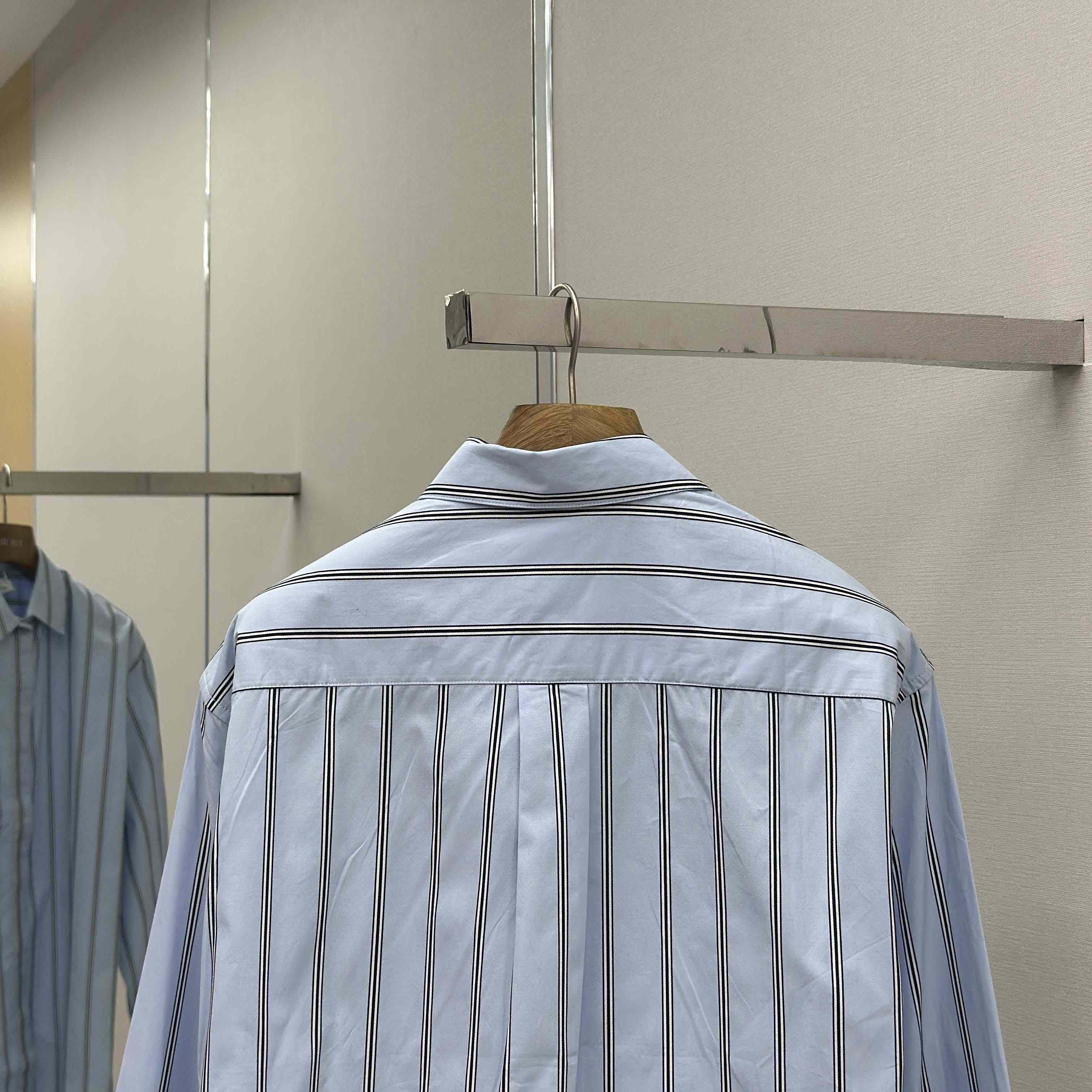 Dior Embroidery Shirt in Blue - FashionPlug