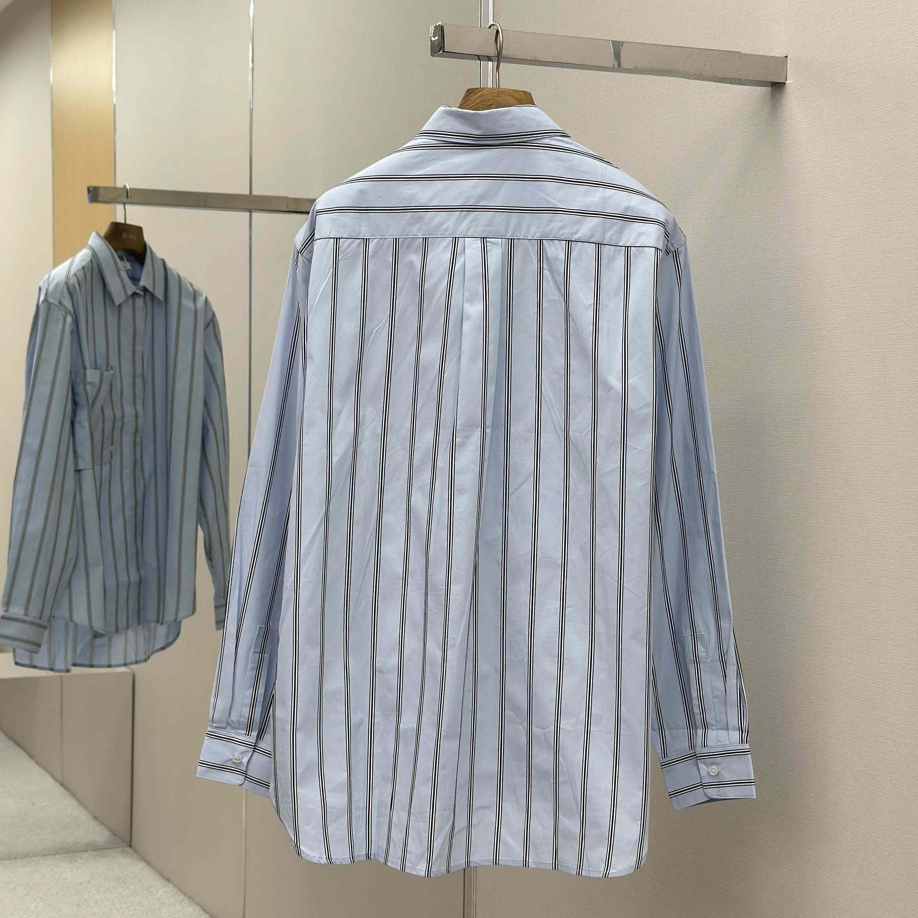 Dior Embroidery Shirt in Blue - FashionPlug