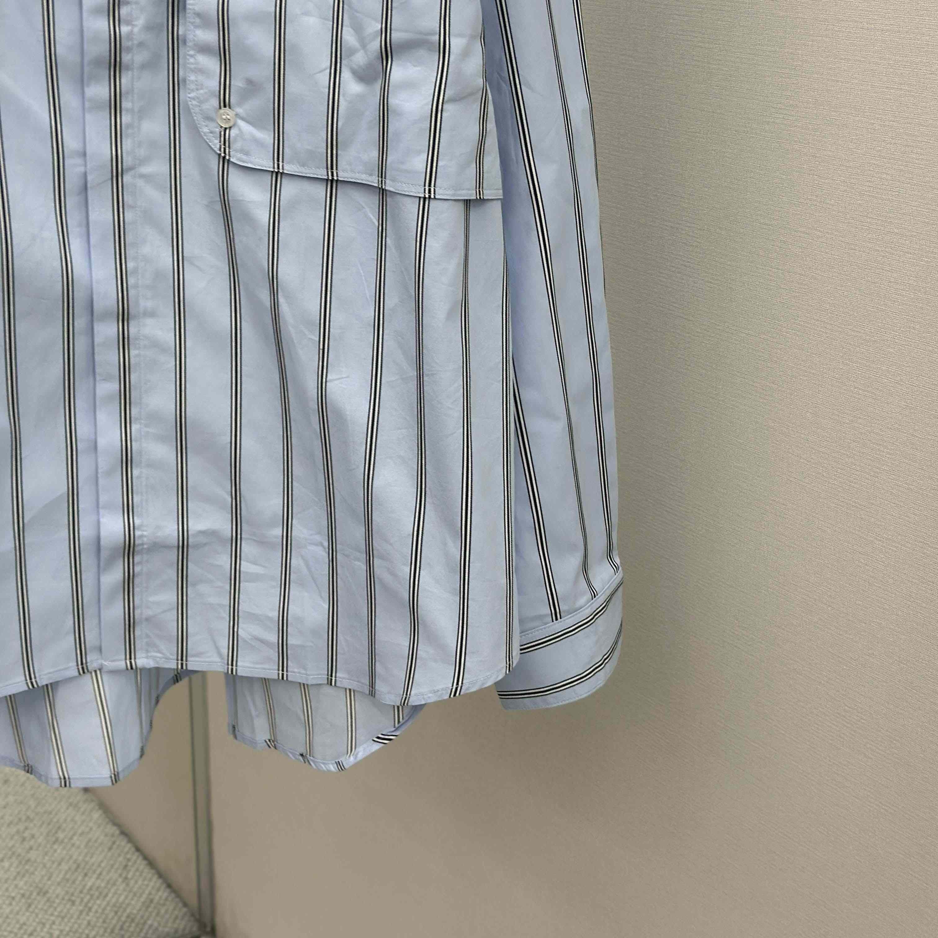 Dior Embroidery Shirt in Blue - FashionPlug