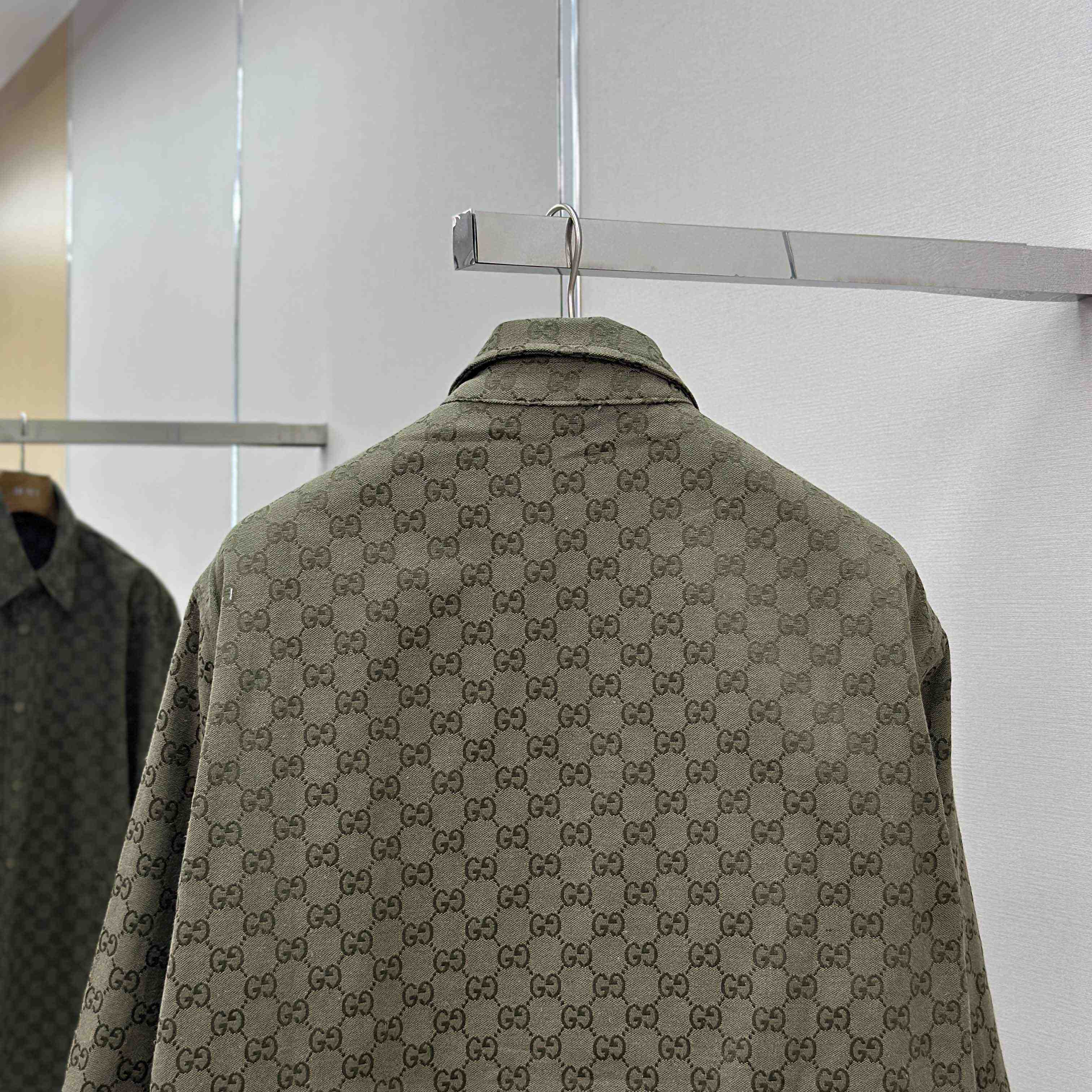 Gucci  Monogrammed Cotton-Blend Jacquard Shirt - FashionPlug