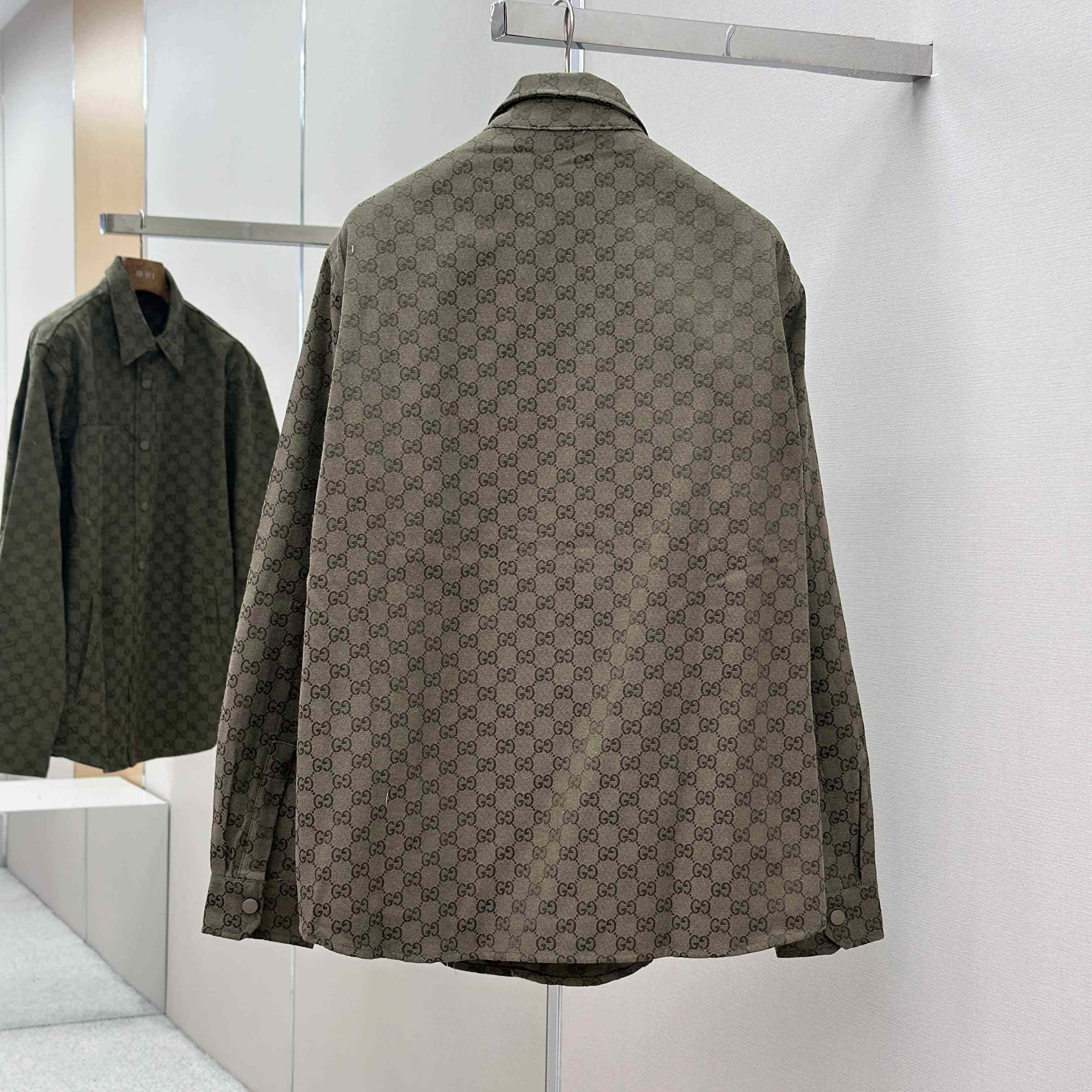 Gucci  Monogrammed Cotton-Blend Jacquard Shirt - FashionPlug