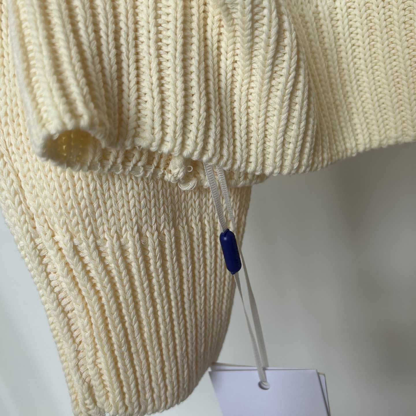 Off White Big Bookish Chunky Knit Crewn Creme Brul - FashionPlug