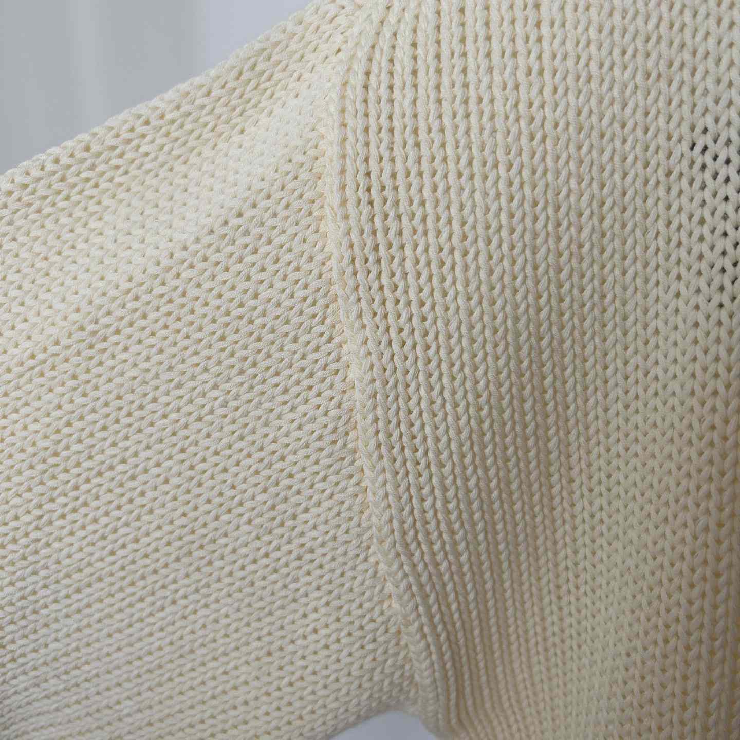 Off White Big Bookish Chunky Knit Crewn Creme Brul - FashionPlug