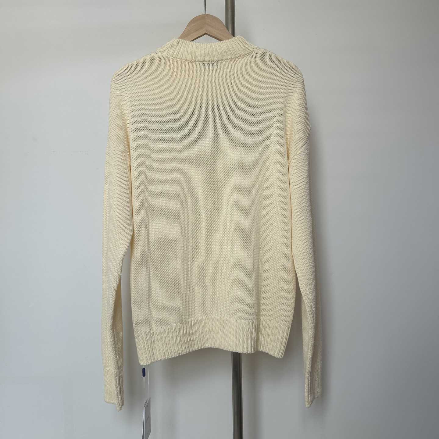 Off White Big Bookish Chunky Knit Crewn Creme Brul - FashionPlug