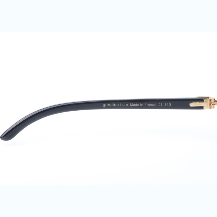 Cartier CT_3524012 Shell Mix Black Buffalo Sunglasses In Gold Brown - FashionPlug