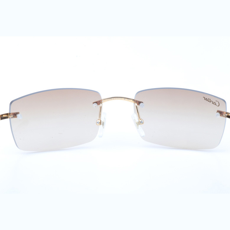 Cartier CT_3524012 Shell Mix Black Buffalo Sunglasses In Gold Brown - FashionPlug