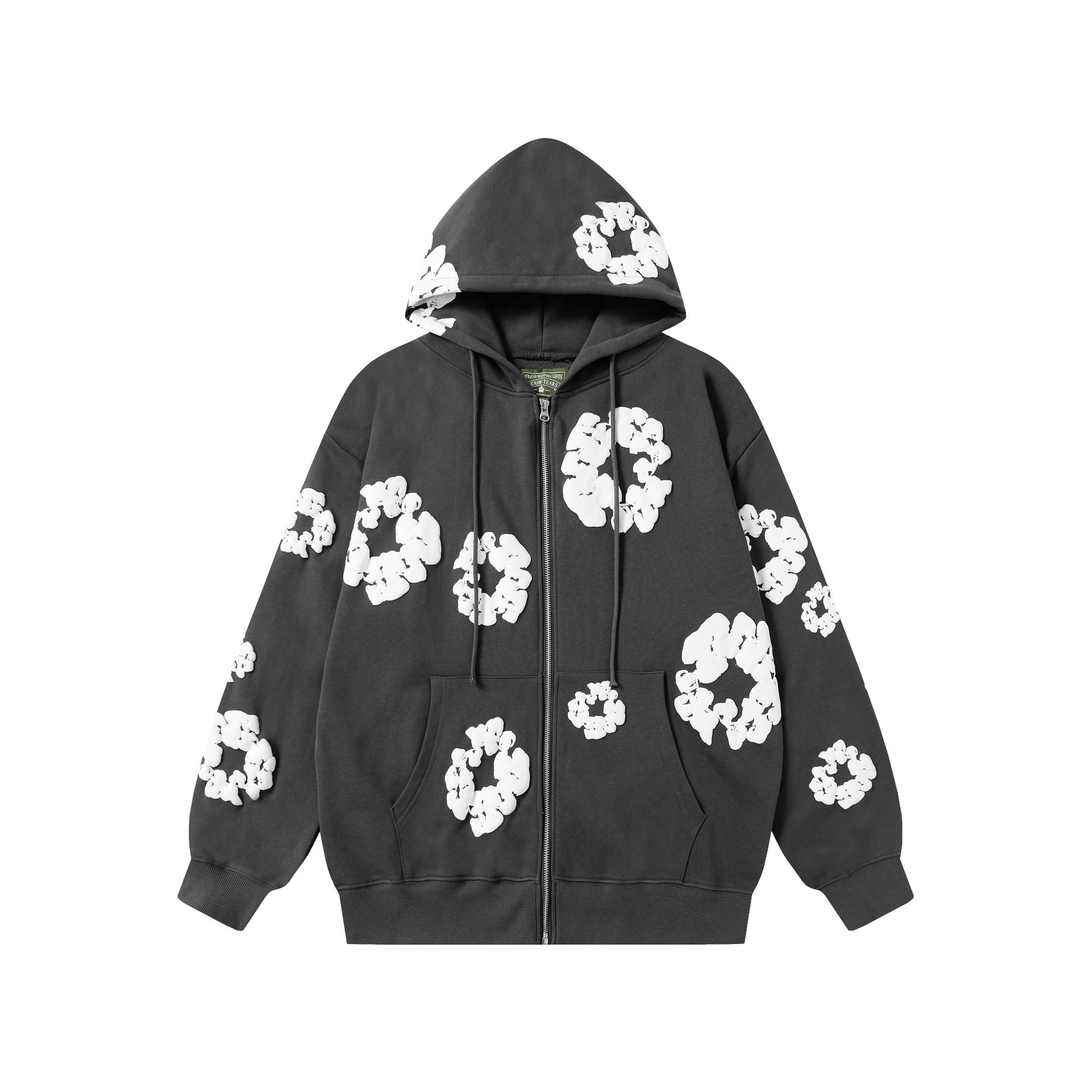 Denim Tears Cotton Wreath Zip Hoodie  - FashionPlug