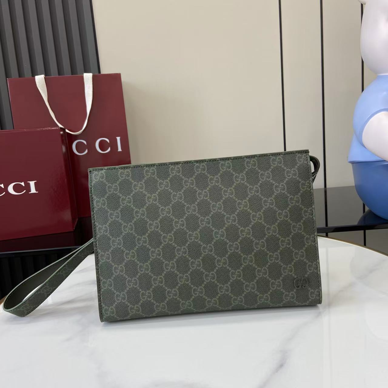 Gucci GG Monogram Small Pouch - FashionPlug