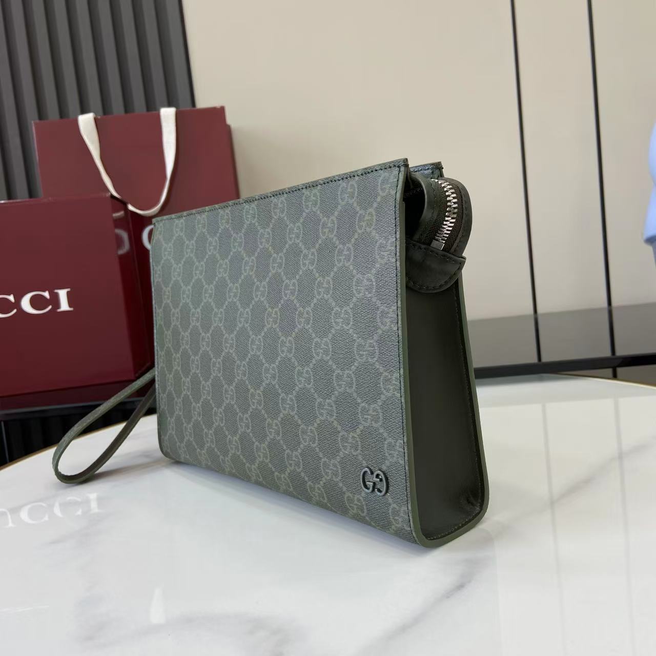 Gucci GG Monogram Small Pouch - FashionPlug