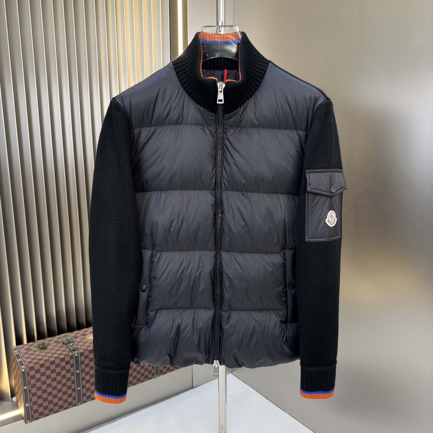 Moncler Padded Wool Zip-Up Cardigan - FashionPlug