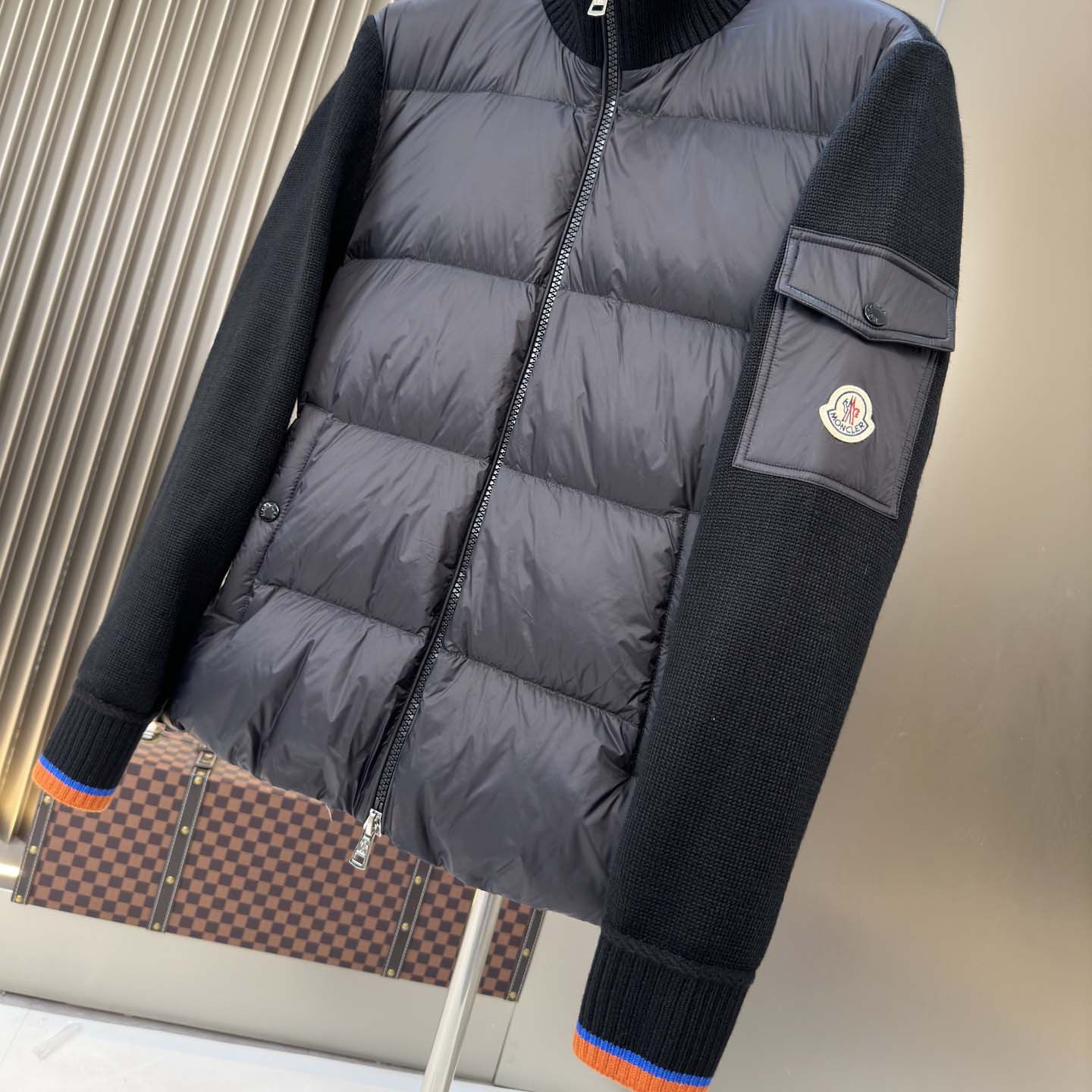 Moncler Padded Wool Zip-Up Cardigan - FashionPlug