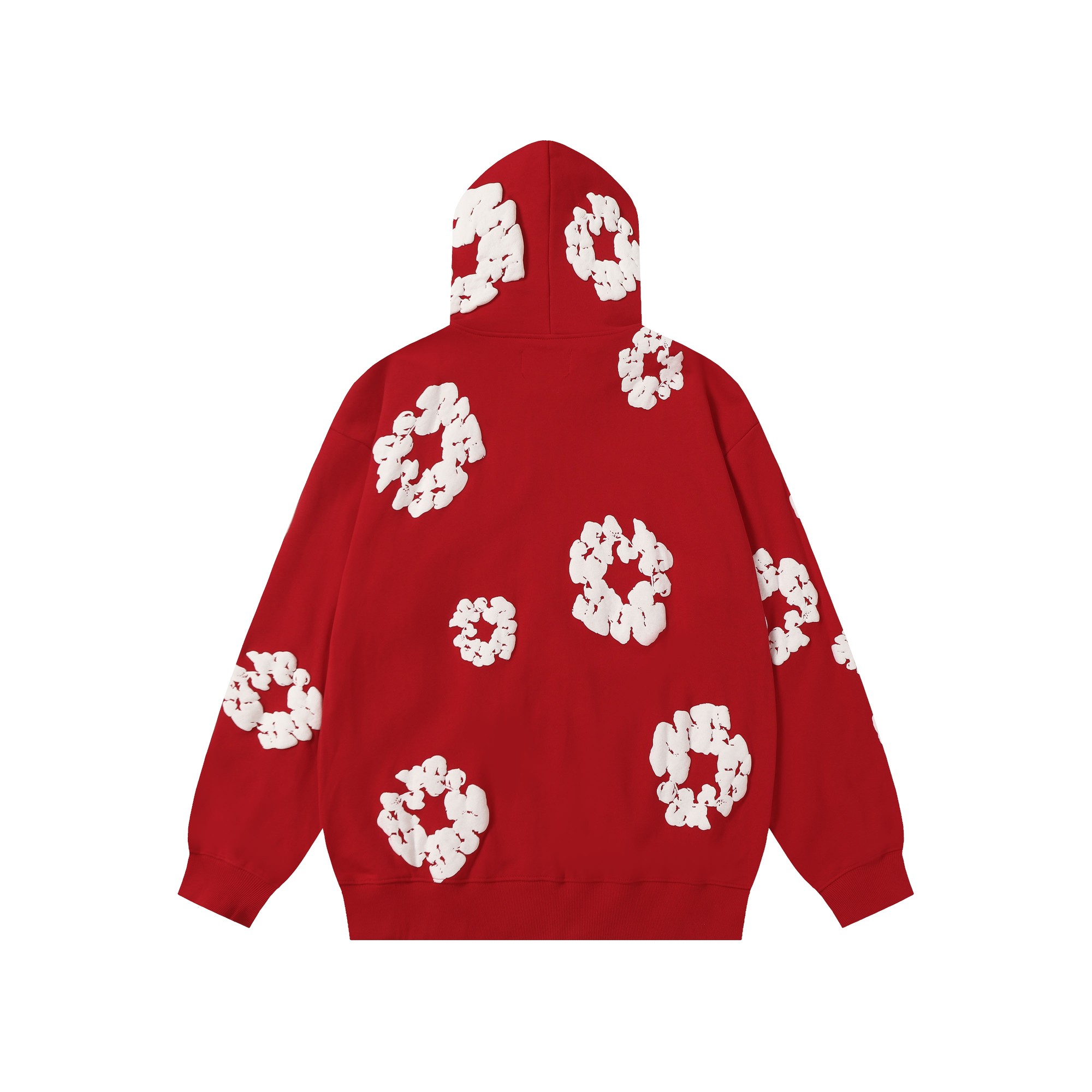 Denim Tears Cotton Wreath Zip Hoodie Red - FashionPlug