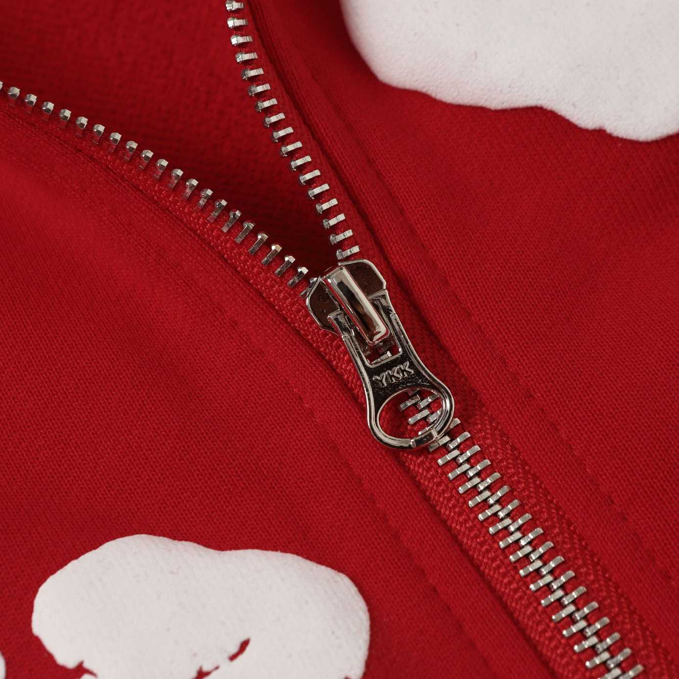 Denim Tears Cotton Wreath Zip Hoodie Red - FashionPlug