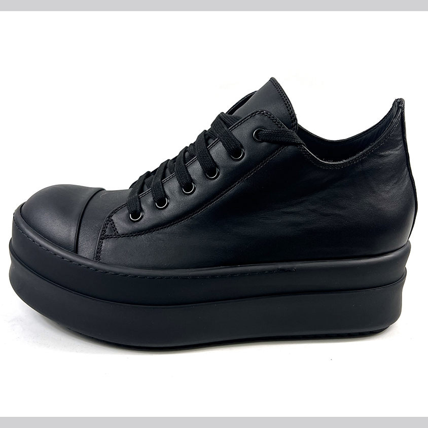 Rick Owens: Black Hollywood Low Sneakers - FashionPlug