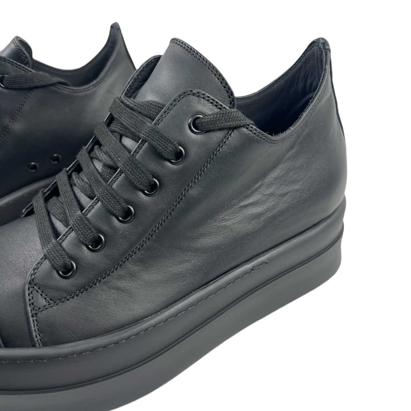 Rick Owens: Black Hollywood Low Sneakers - FashionPlug