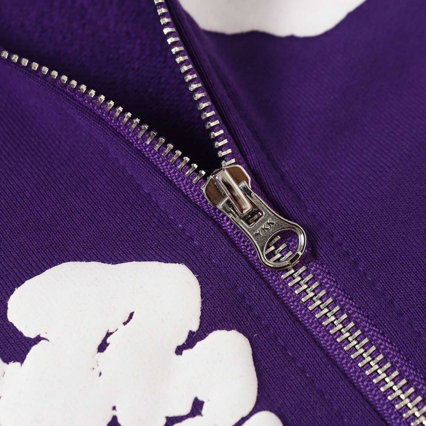 Denim Tears Cotton Wreath Zip Hoodie Purple - FashionPlug