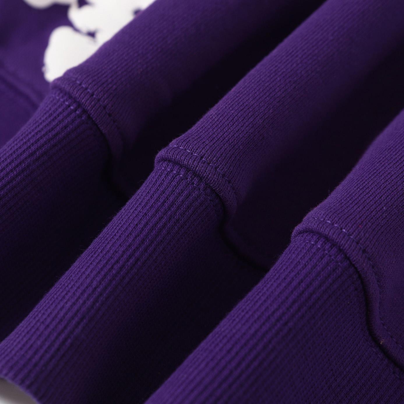 Denim Tears Cotton Wreath Zip Hoodie Purple - FashionPlug