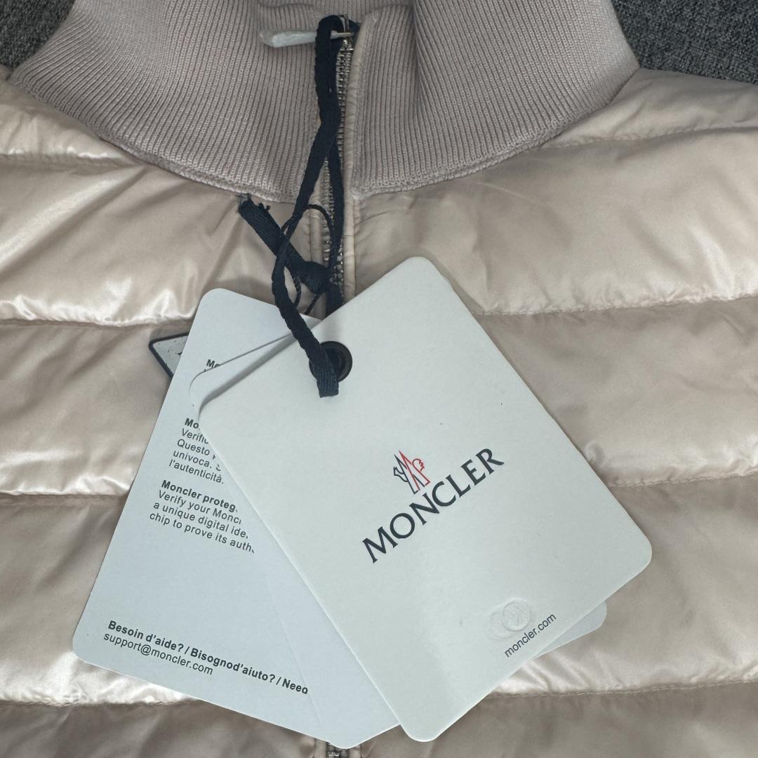 Moncler Padded Wool Zip-Up Cardigan In Pink    Z503 - FashionPlug