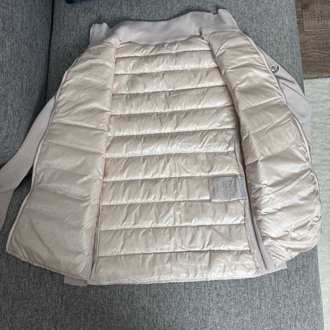Moncler Padded Wool Zip-Up Cardigan In Pink    Z503 - FashionPlug