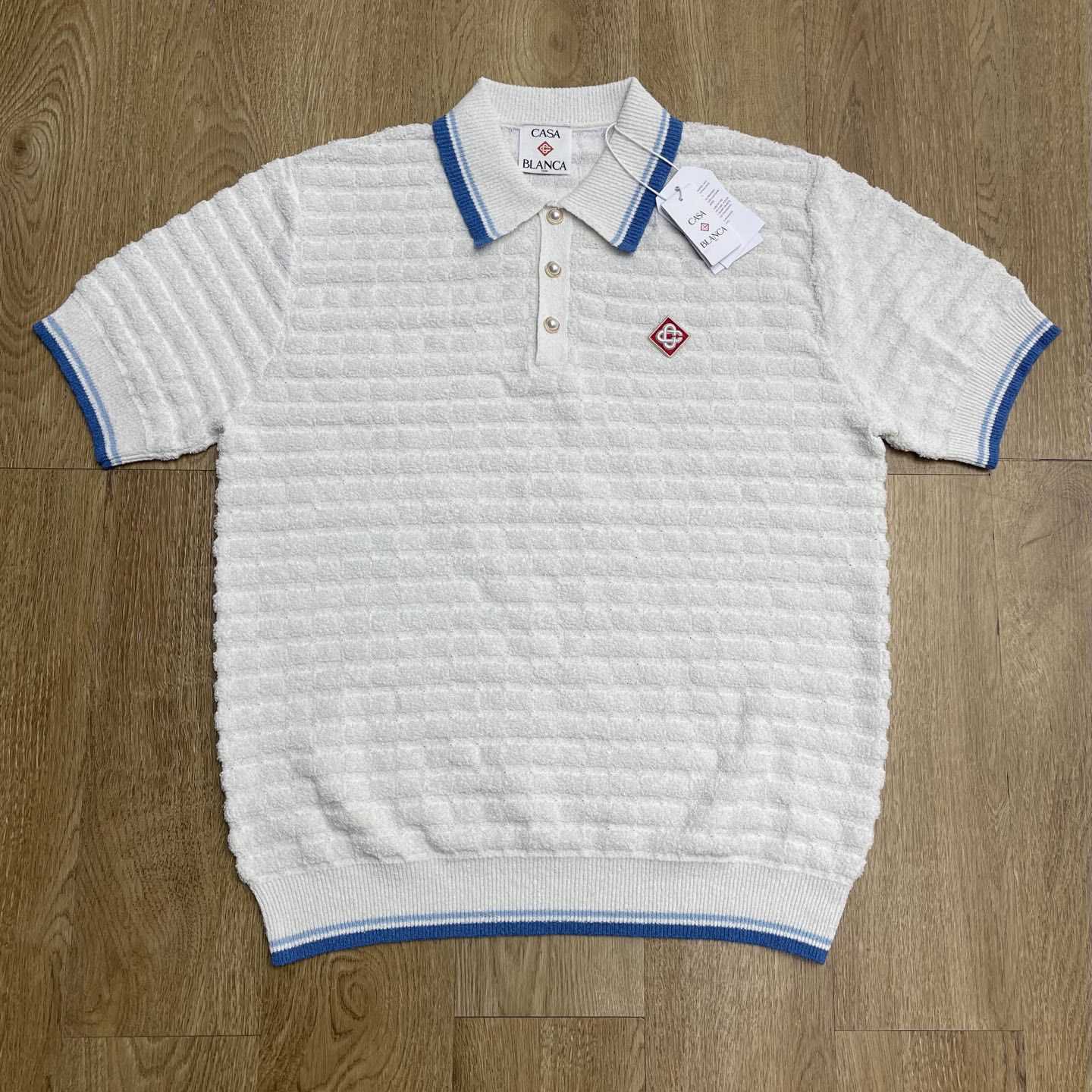 Casablanca Cotton Boucle Polo Shirt   Z6024 - FashionPlug