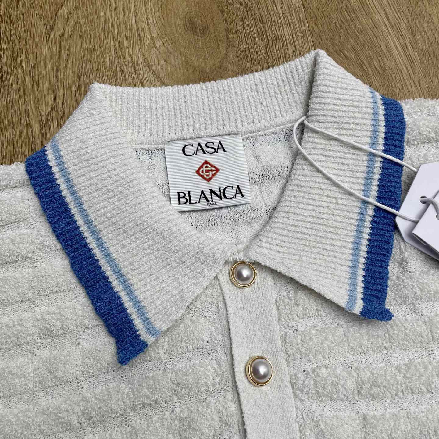 Casablanca Cotton Boucle Polo Shirt   Z6024 - FashionPlug
