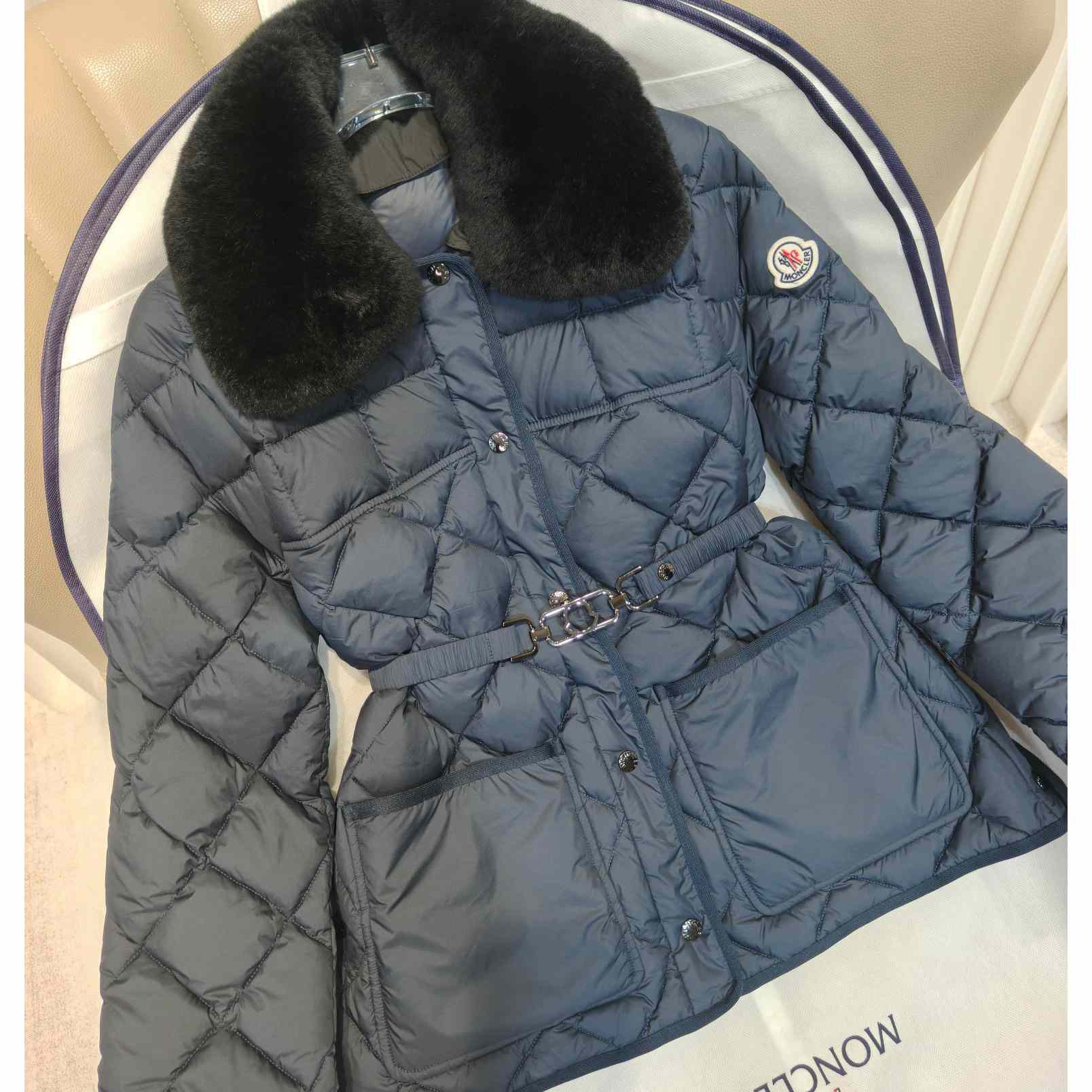 Moncler Cygne Faux Fur-Trimmed Short Down Jacket - FashionPlug