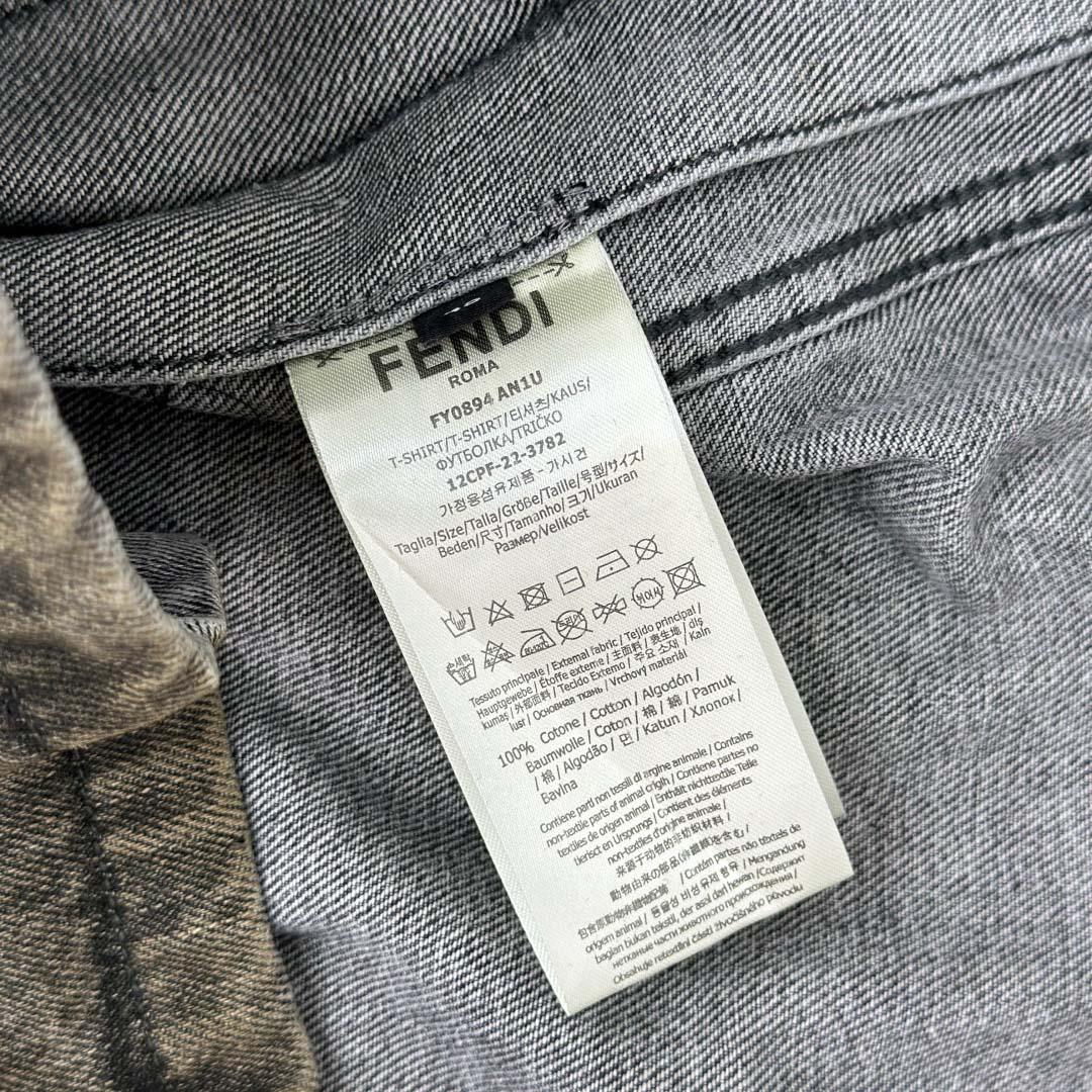 Fendi Grey Overdyed Denim Shirt - FashionPlug