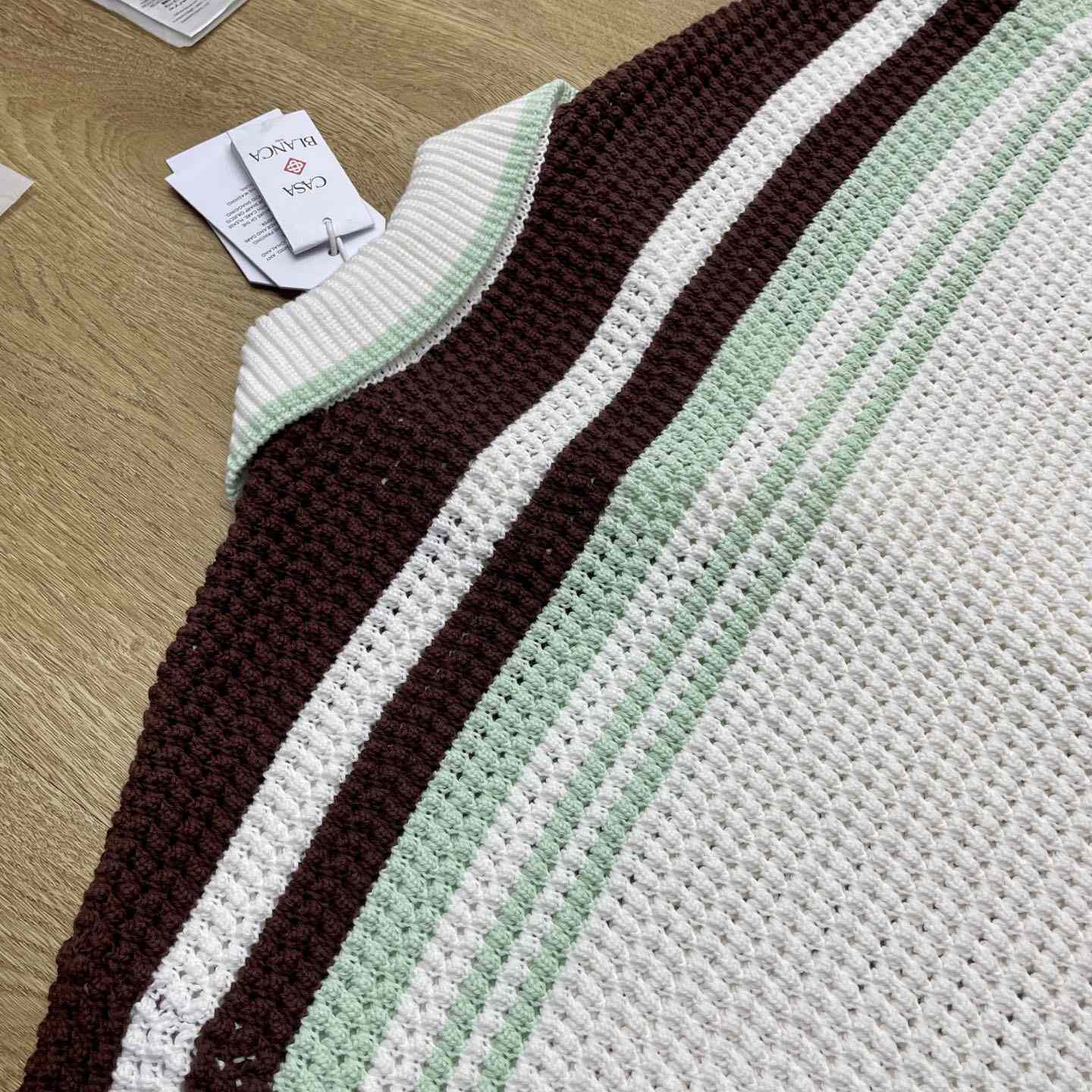 Casablanca Cotton Tennis Short Sleeve Crochet Shirt    Z6033 - FashionPlug