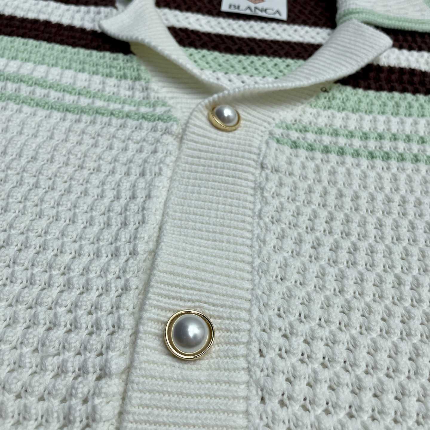 Casablanca Cotton Tennis Short Sleeve Crochet Shirt    Z6033 - FashionPlug