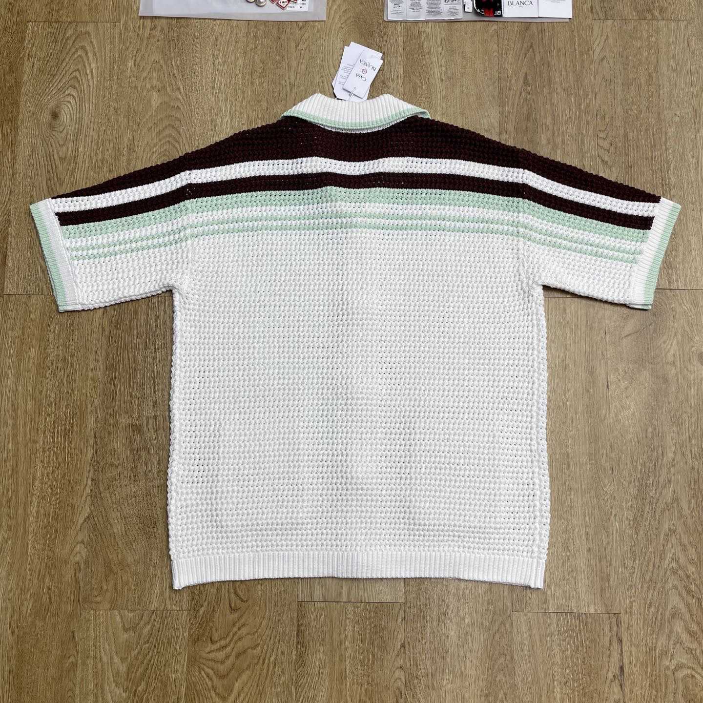 Casablanca Cotton Tennis Short Sleeve Crochet Shirt    Z6033 - FashionPlug