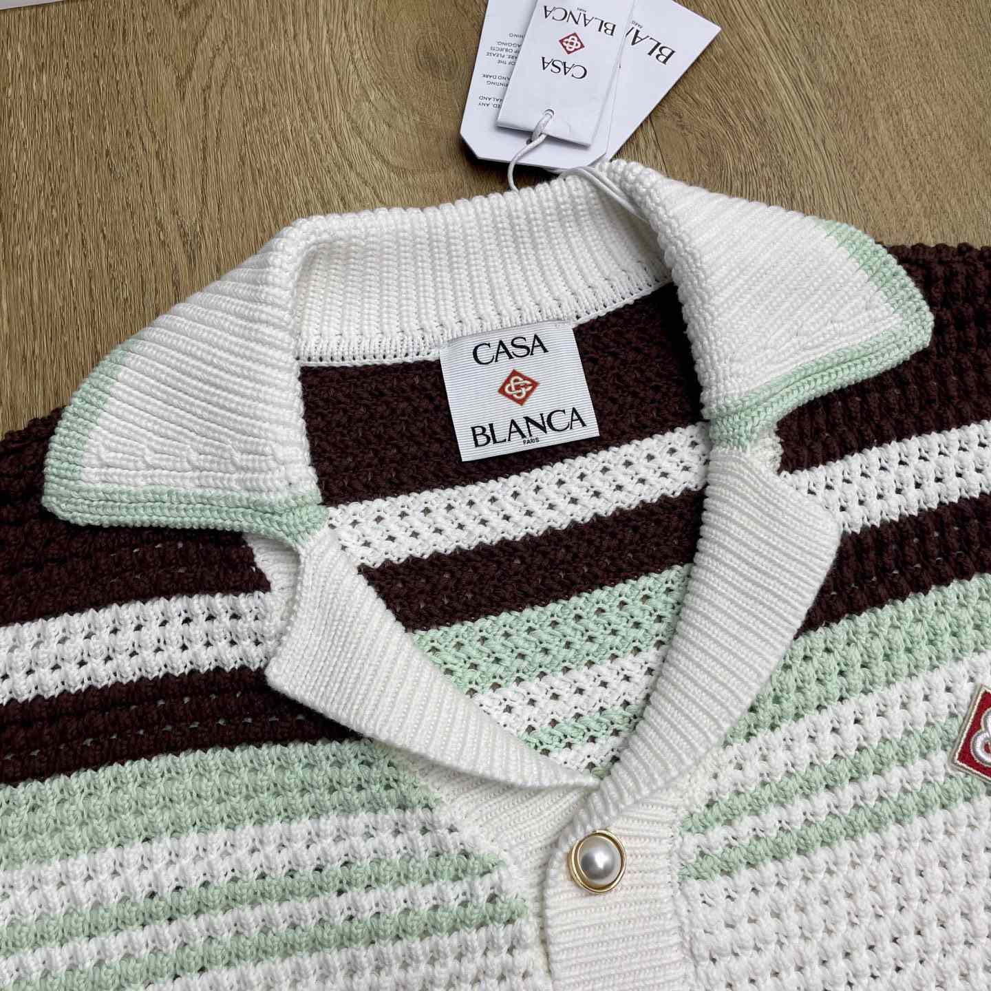 Casablanca Cotton Tennis Short Sleeve Crochet Shirt    Z6033 - FashionPlug