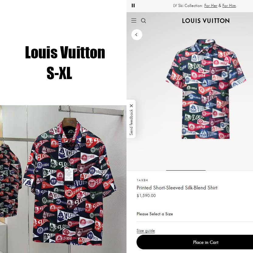 Louis Vuitton Printed Short-Sleeved Silk-Blend Shirt   1AIKBH - FashionPlug
