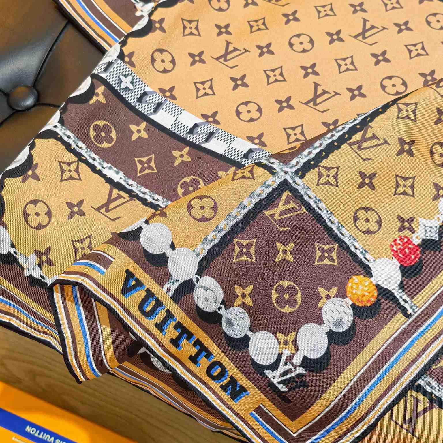 Louis Vuitton Dandy Monogram Silk Square   M94848 - FashionPlug