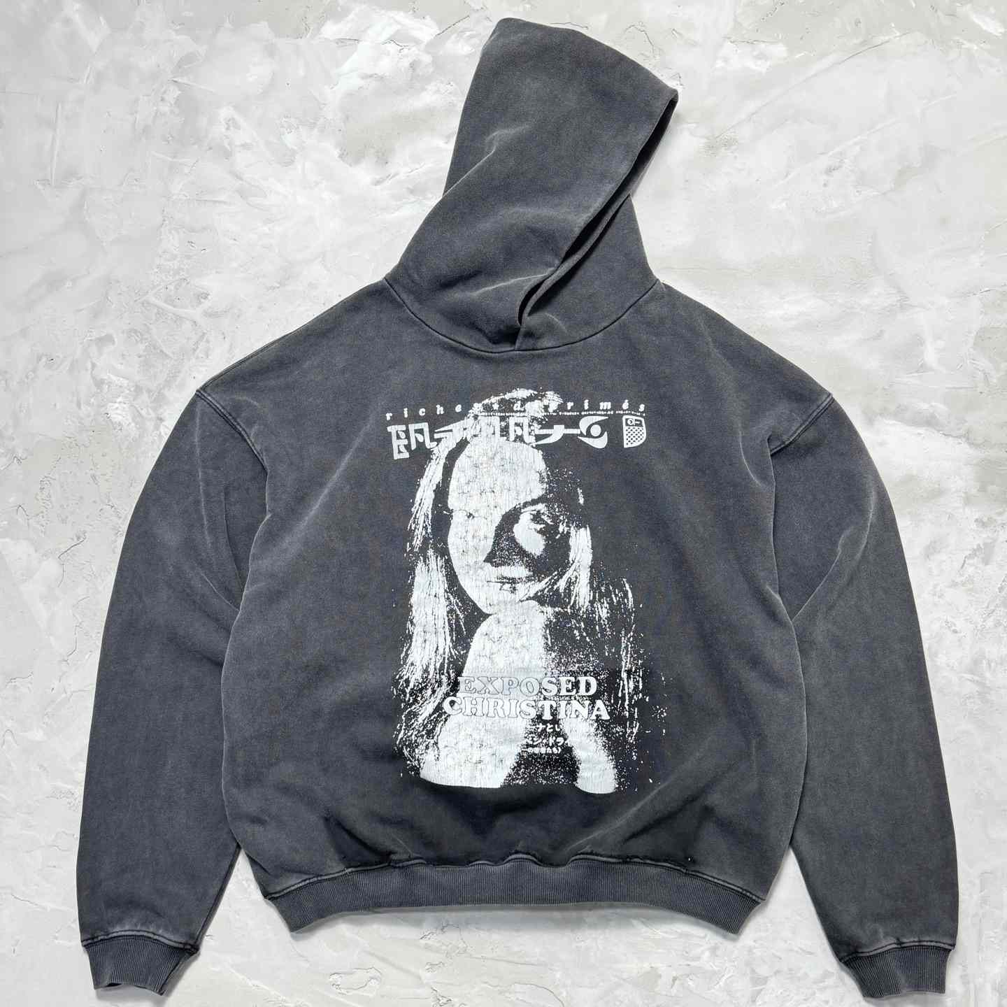 Enfants Riches Déprimés Exposed Christina Hoodie 'Sun Faded Black' - FashionPlug