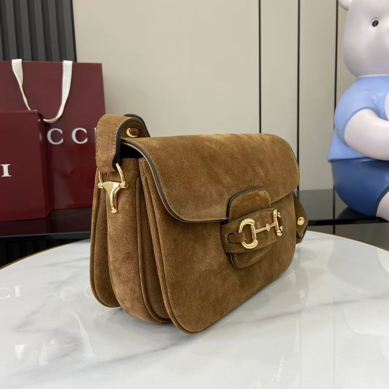 Gucci Horsebit 1955 Aura Small Shoulder Bag - FashionPlug