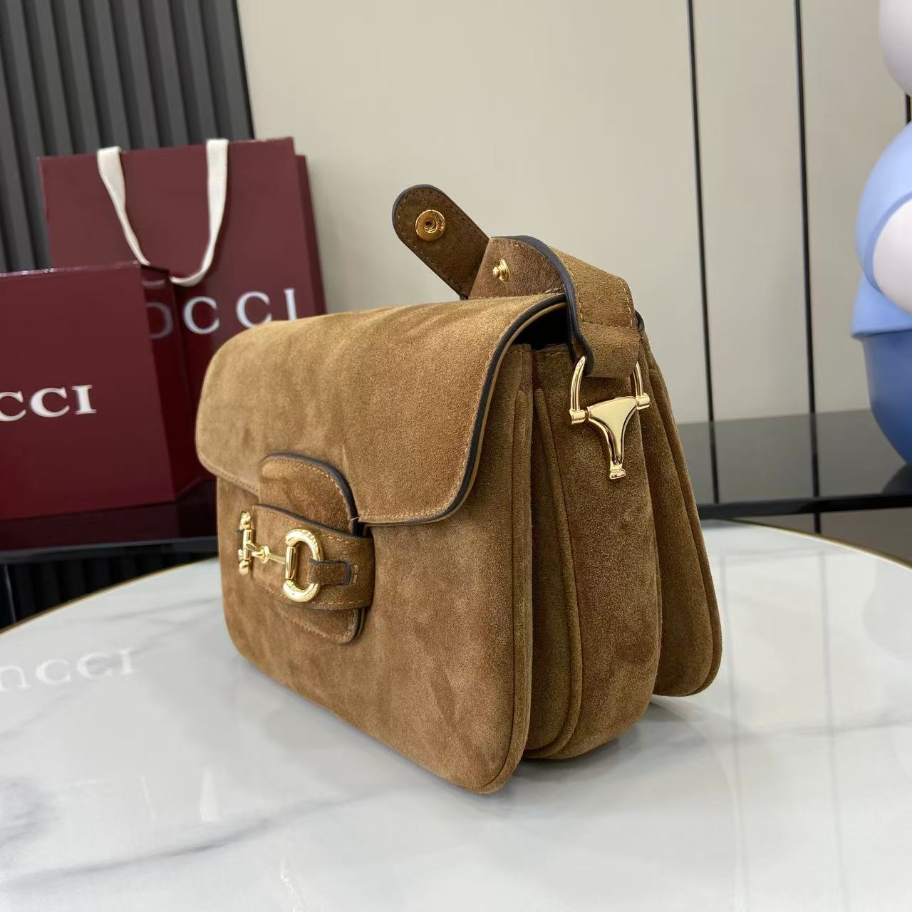 Gucci Horsebit 1955 Aura Small Shoulder Bag - FashionPlug