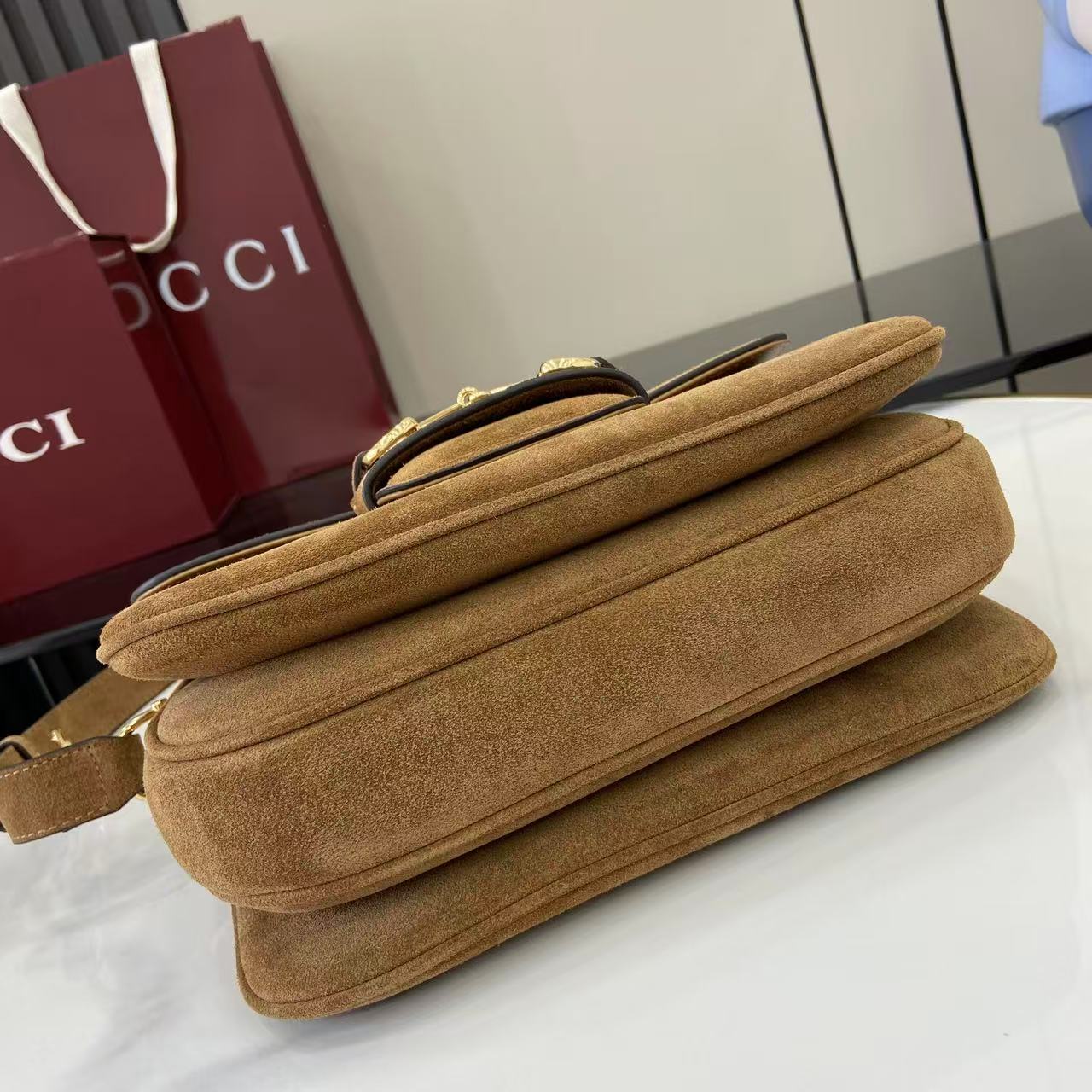 Gucci Horsebit 1955 Aura Small Shoulder Bag - FashionPlug