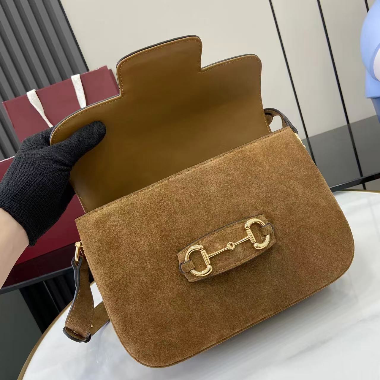 Gucci Horsebit 1955 Aura Small Shoulder Bag - FashionPlug