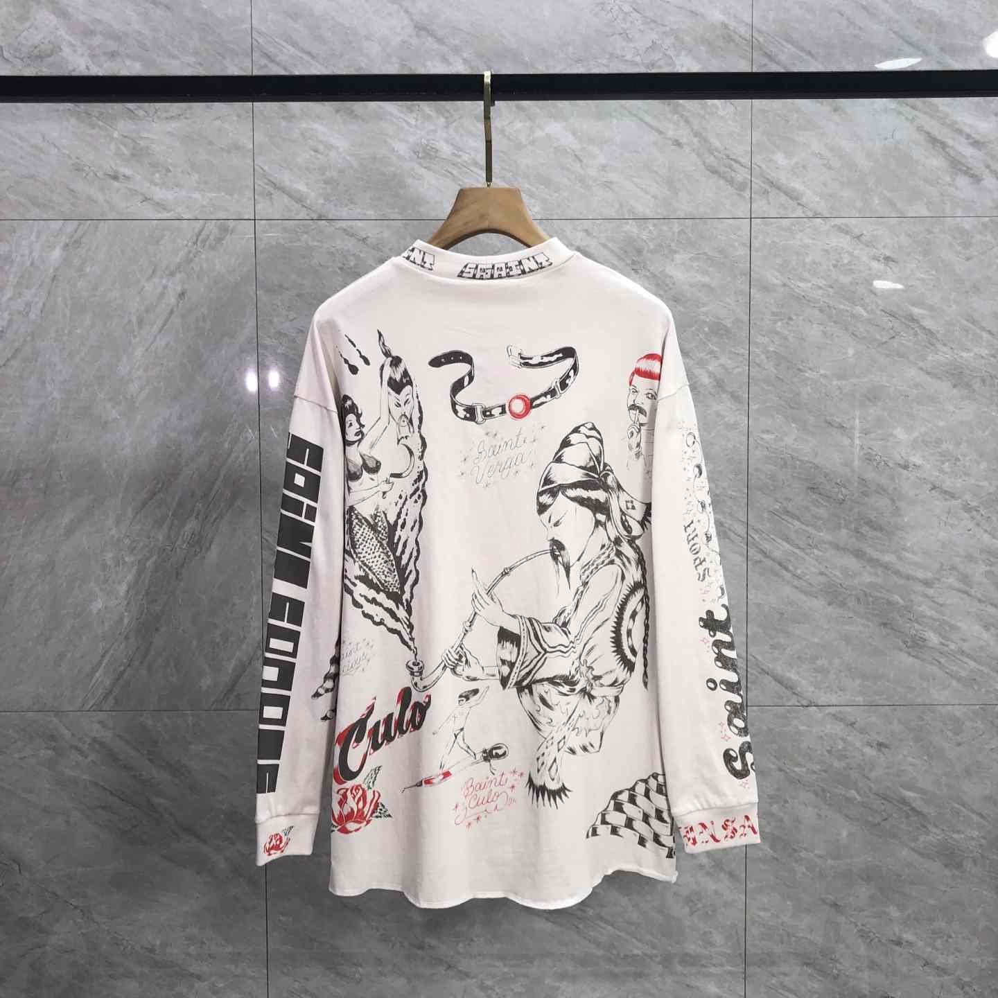 Saint Michael x Alexis Ross ALX LS Tee Drawing  - FashionPlug