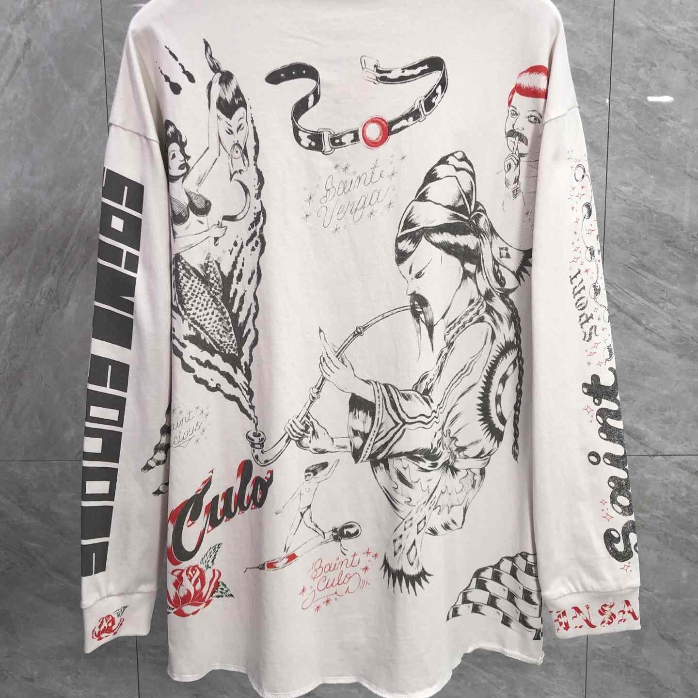 Saint Michael x Alexis Ross ALX LS Tee Drawing  - FashionPlug