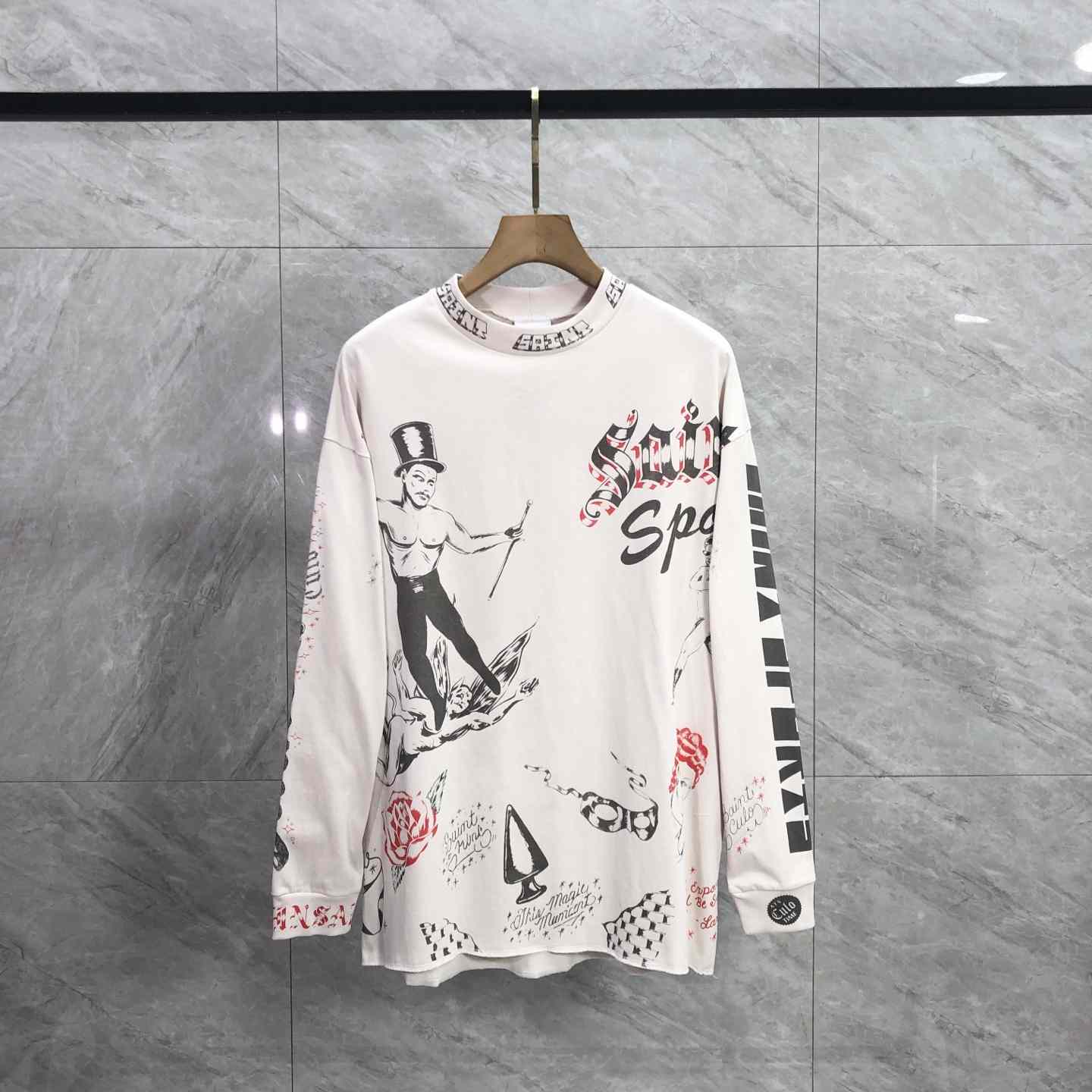 Saint Michael x Alexis Ross ALX LS Tee Drawing  - FashionPlug