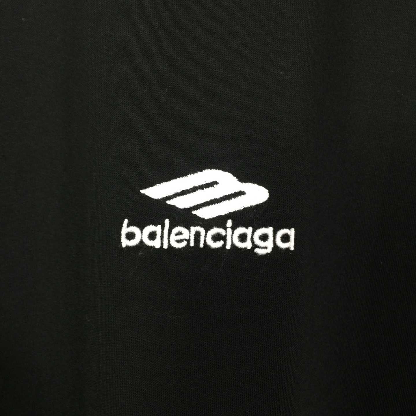 Balenciaga 3B Sports Icon T-Shirt In Washed Black Dry Fleece - FashionPlug