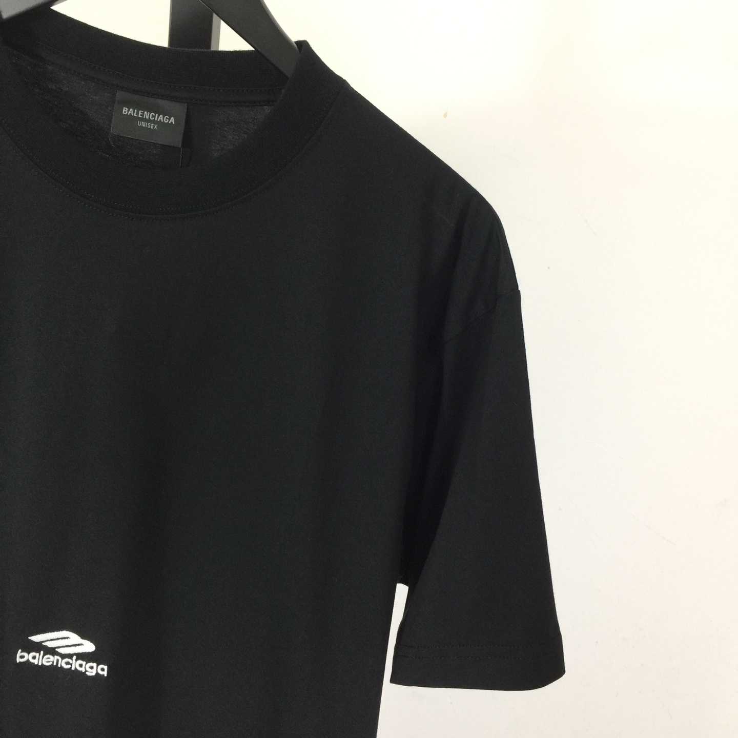 Balenciaga 3B Sports Icon T-Shirt In Washed Black Dry Fleece - FashionPlug