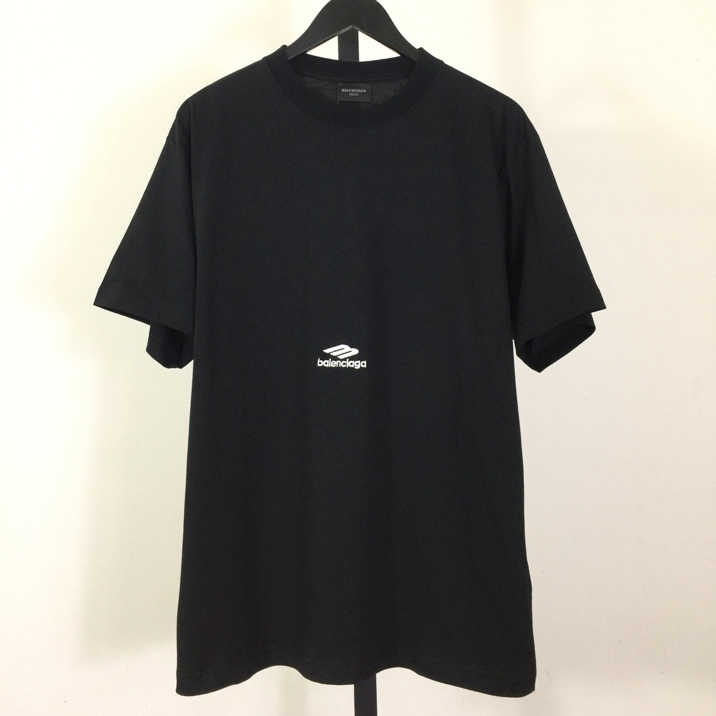 Balenciaga 3B Sports Icon T-Shirt In Washed Black Dry Fleece - FashionPlug
