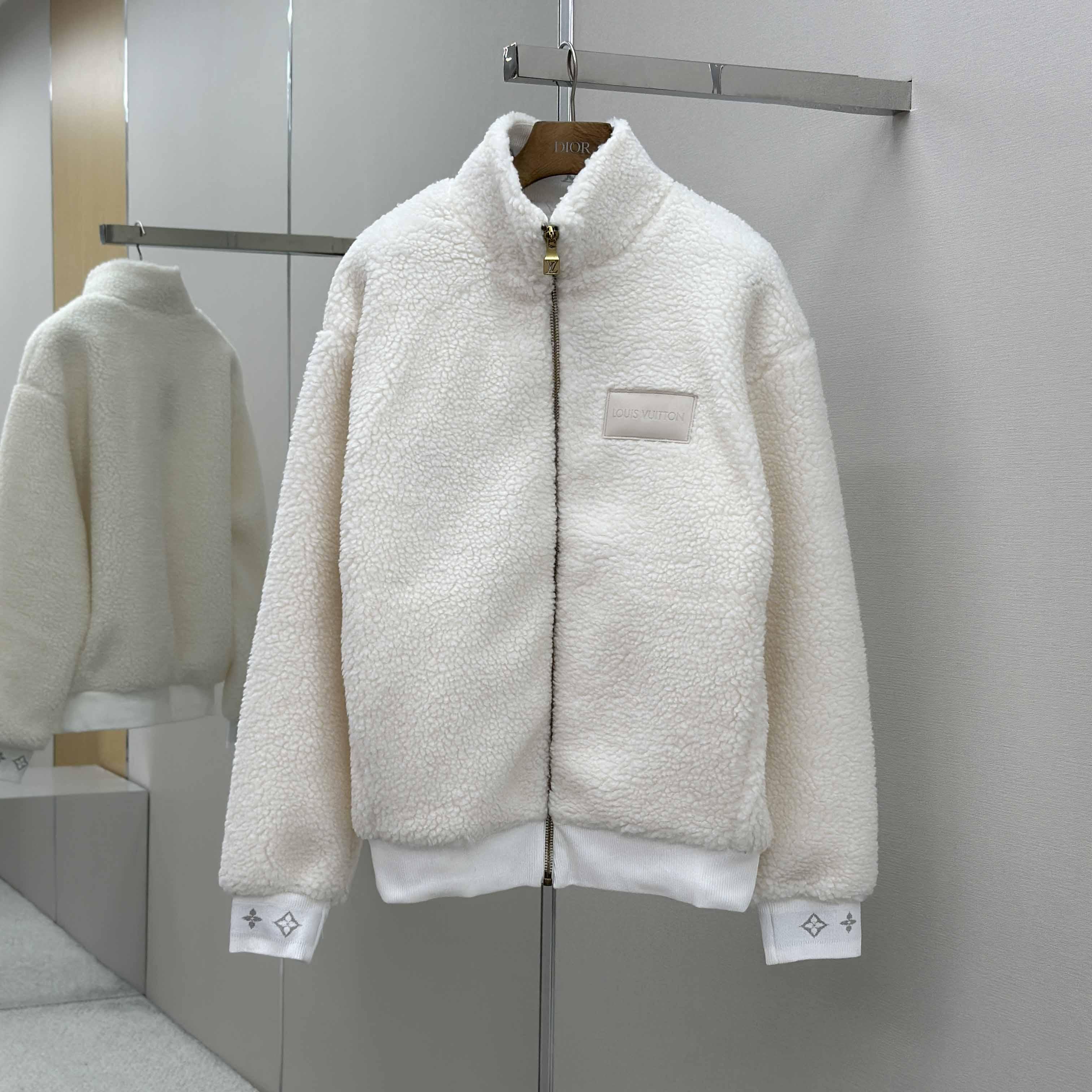 Louis Vuitton Leather Patch Fleece Blouson   1AHUGL - FashionPlug