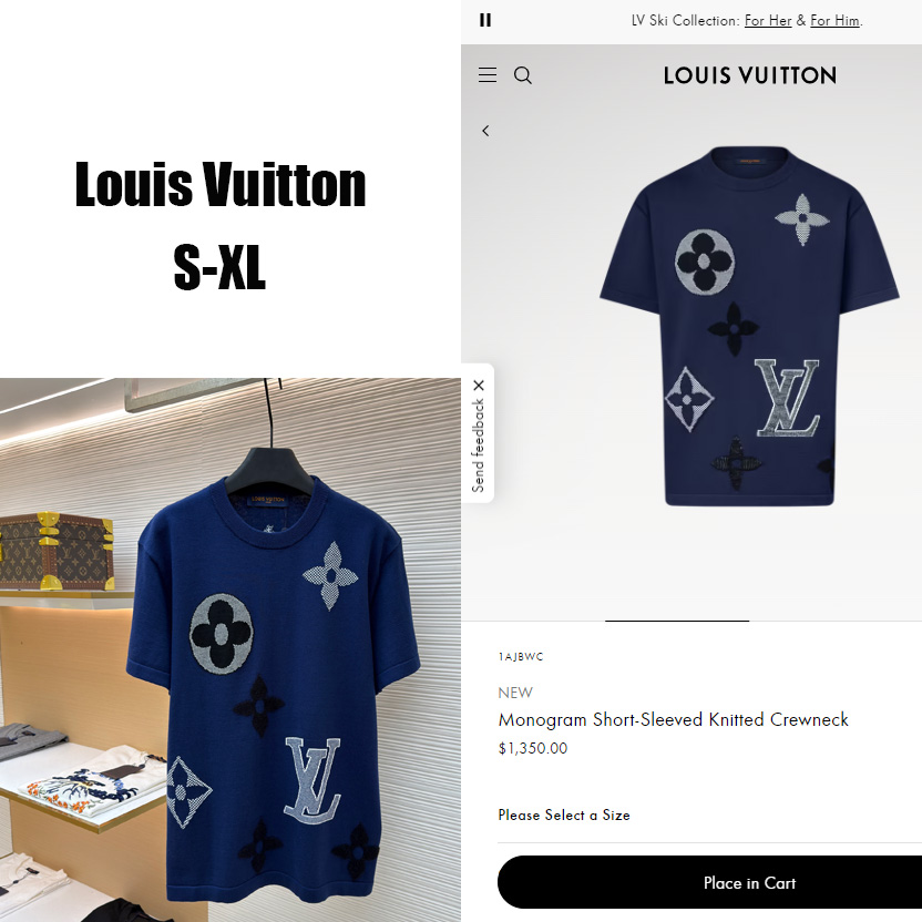 Louis Vuitton Monogram Short-Sleeved Knitted Crewneck    1AJBWC - FashionPlug