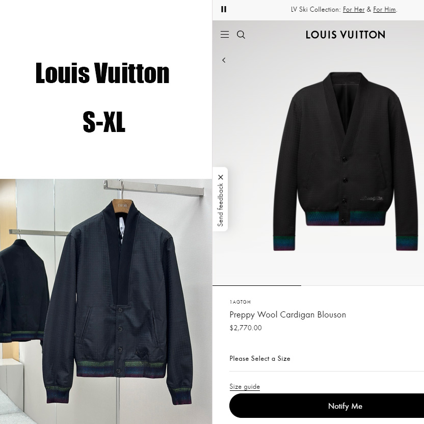 Louis Vuitton Preppy Wool Cardigan Blouson   1AGTGH - FashionPlug