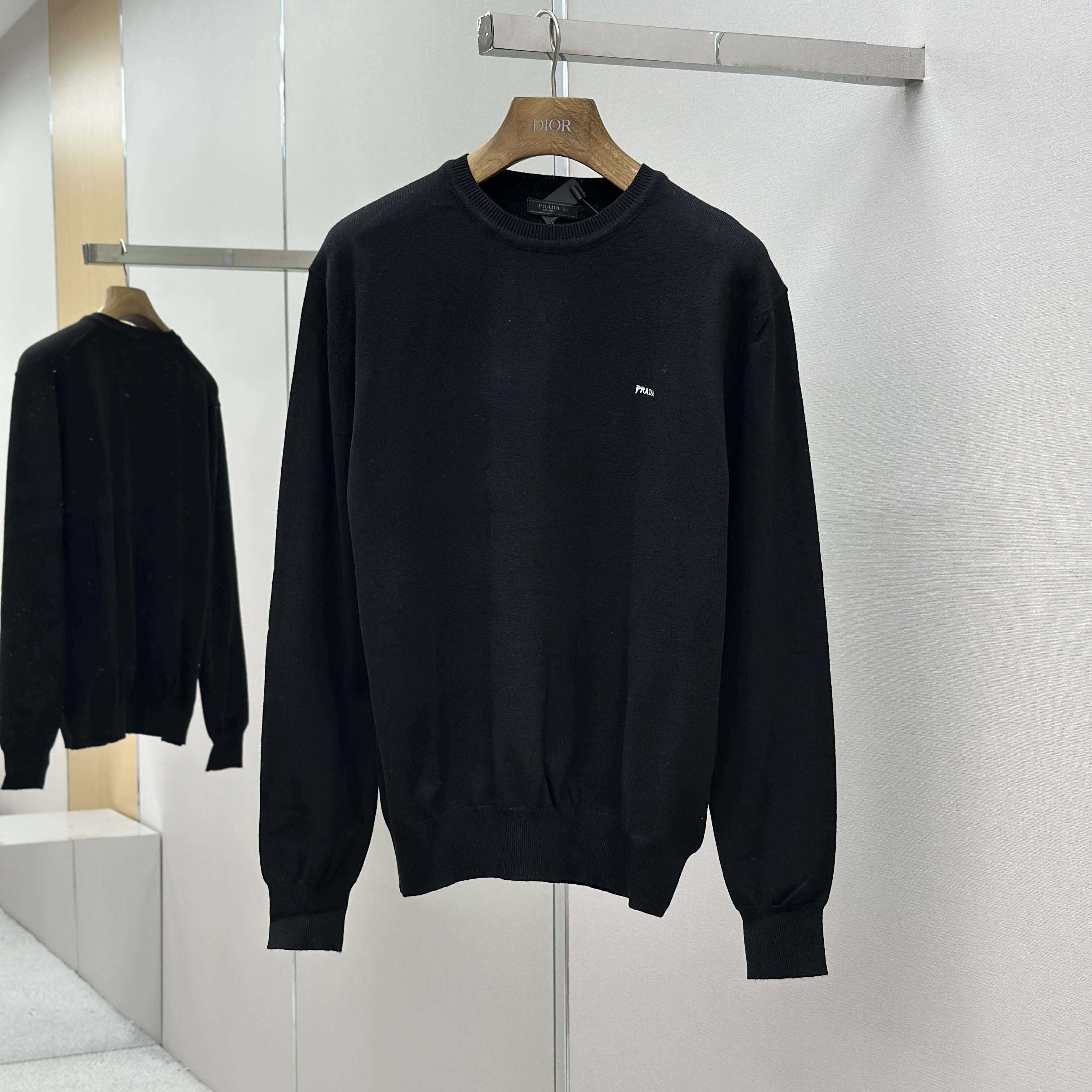 Prada Embroidered Long-sleeves Wool Sweater - FashionPlug