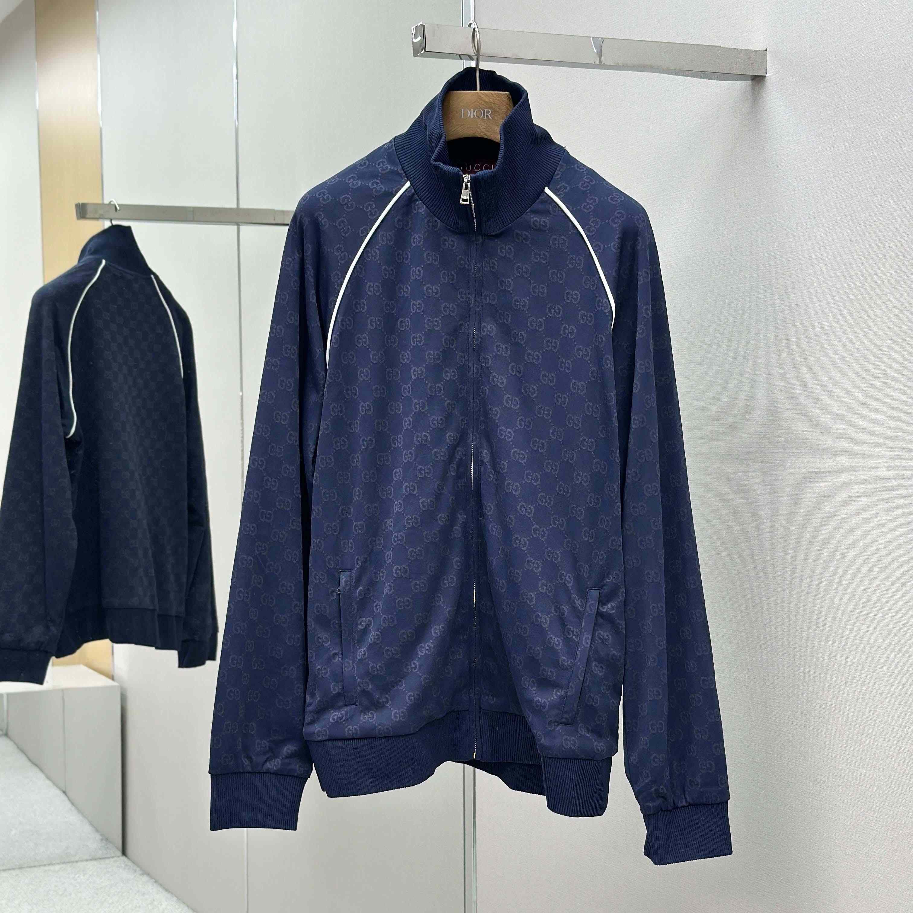 Gucci GG Jersey Jacquard Zip Jacket - FashionPlug